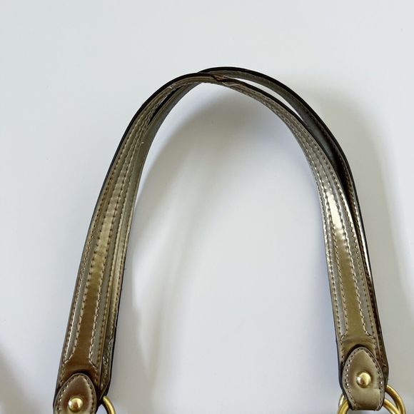 Vintage Coach Bag Poppy Signature C Logo Glam Tote 23261 Gold Tan Handbag Bag - Picture 12 of 16